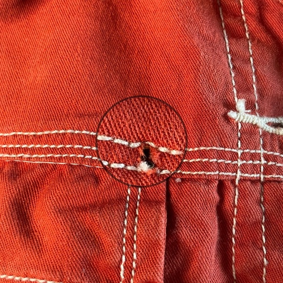 Vintage Get Used Authentic Jeans Burnt Orange Utility Vest Denim Circa early 90s - Picture 14 of 14